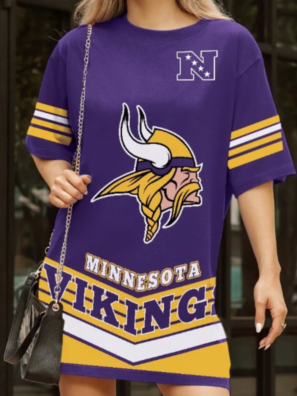 MINNESOTA VIKINGS PERFECT SCORE RETRO T-SHIRT DRESS